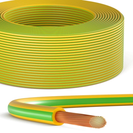 [LPFH07VK6MM2GYM] Câble de terre H07 V-K 6mm2 vert jaune (M)